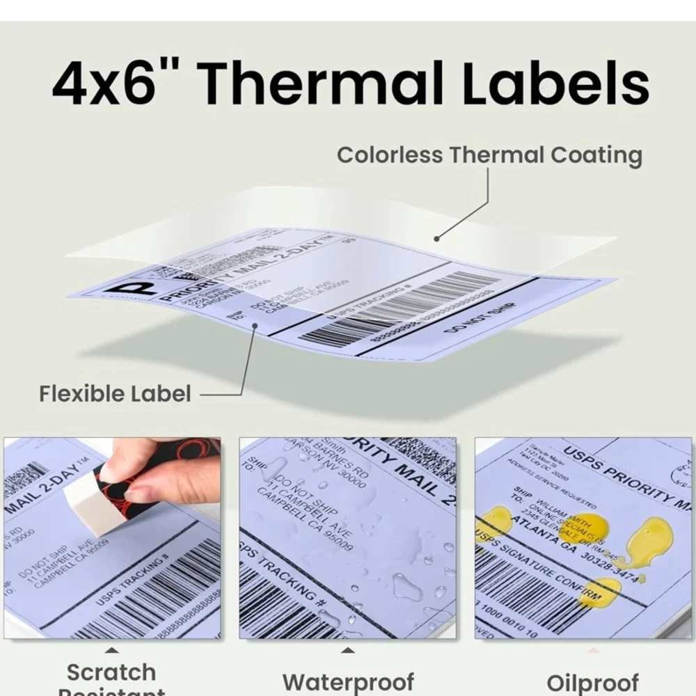 CUSTOM 50 ct 4x6” Thank You Cards/Stickers on Colored Labels, You Choose Color
